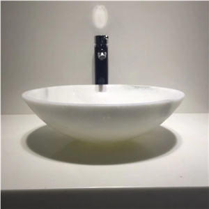 Panda White Marble Stone Hotel Bathroom Sink Bowl