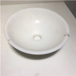 Pure Crystal White Marble Stone Domestic Sinks