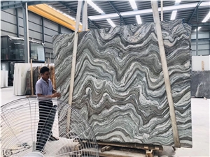 Water Cloud Wave Marble Wooden Grey Polished Tile