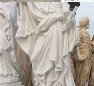 White Marble Statue Saint Peter Carving Craft