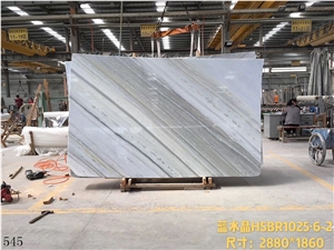 White Ocean Blue Marble Slabs for Wall and Floor Applications