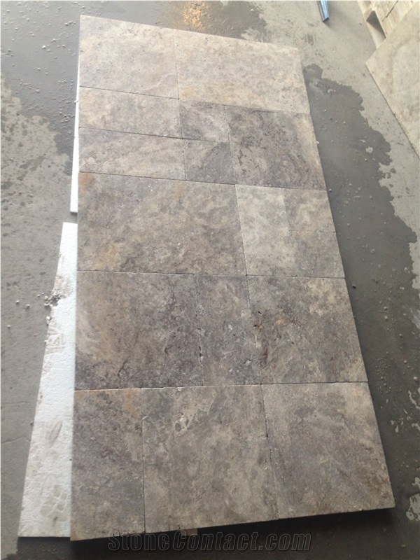 Silver Travertine French Pattern and Paver
