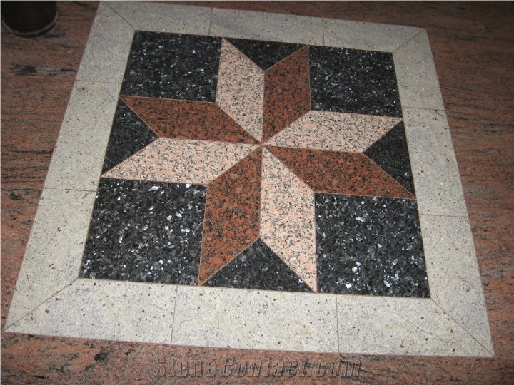 Granite Wsterjet Inlay Floor Pattern