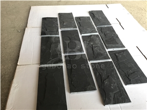 China Black Slate Tiles, Mushroom Face for Walling