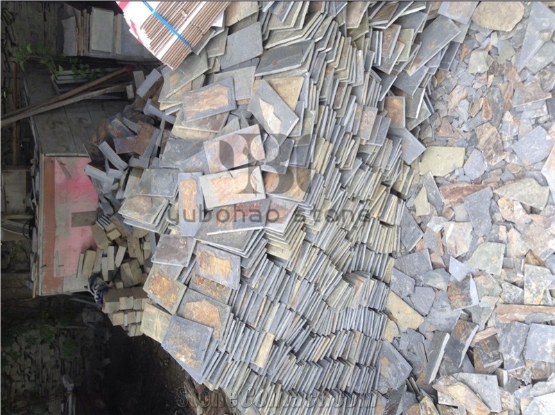 China Rust Slate Tiles, Mushroom Face for Walling