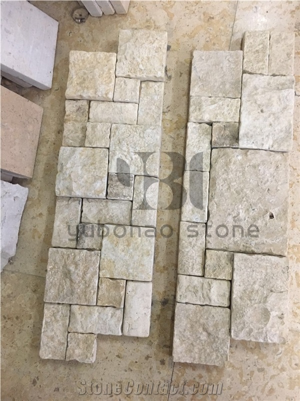 Moca Cream Natural Beige Limestone Cobble/Cubes