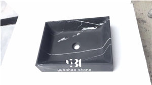 Nero Marquina Marble Sink, Bowl, Bathroom Basin