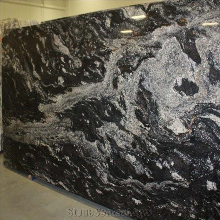 Brazil Black Etna Granite Slab for Interior Design