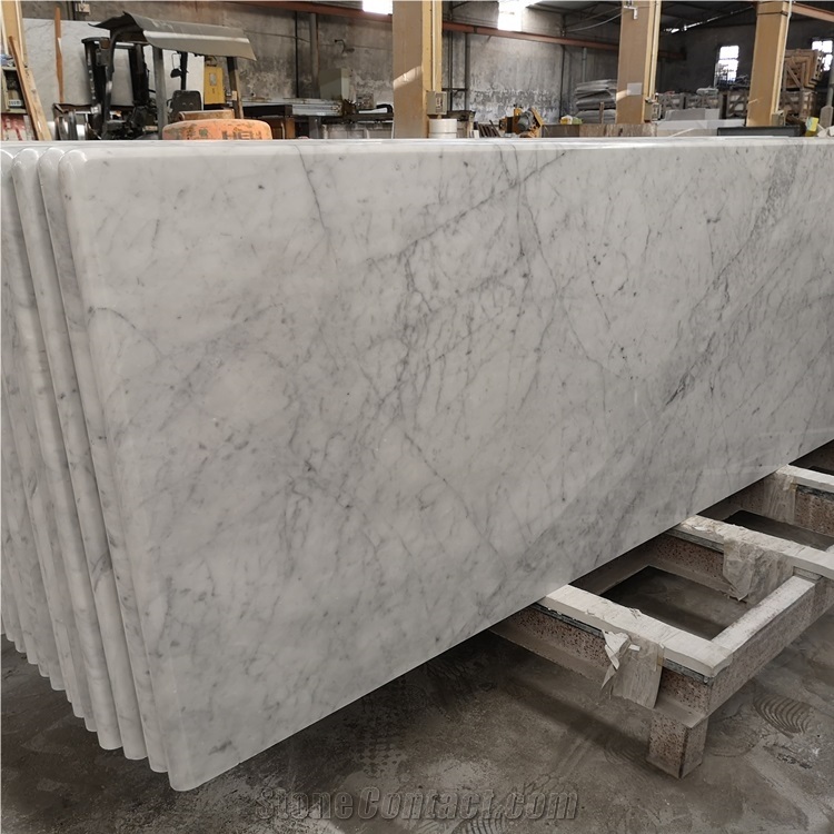 Laminated Bullnose Carrara White Marble Tops
