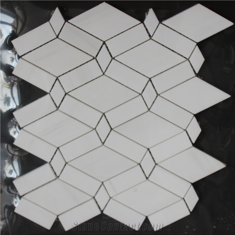 Thassos White Marble Mosaic Tiles