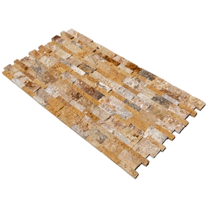 Scabos Travertine Stacked Stone Ledger Panel