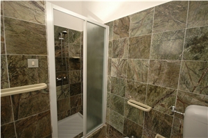 Polished Rain Forest Green Marble Bathroom Tiles