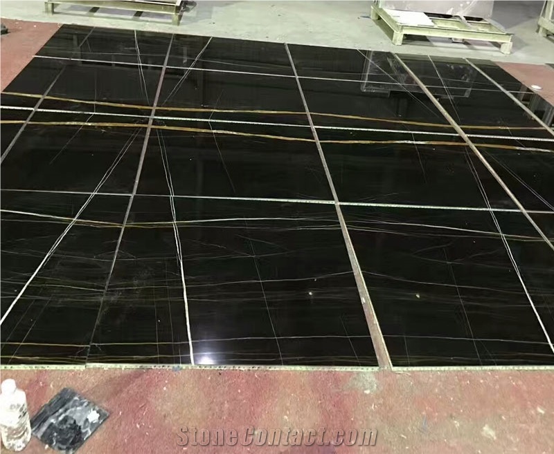 Black Gold Vein Sahara Noir Marble, Marble Floor Tile Repair Kit