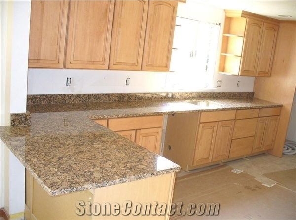 Giallo Fiorito Yellow Granite Kitchen Countertops