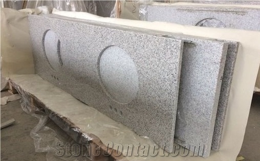 White Shandong G365 Grey Granite Custom Countertop