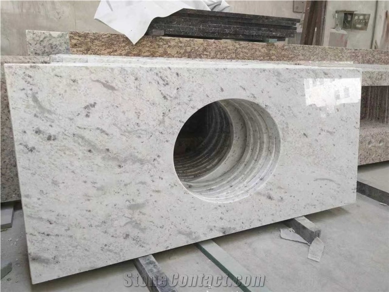 Srilanka White Custom Granite Kitchen Countertop