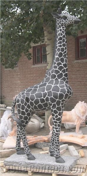 Giraffe Granite Natural Stone Garden Sculptures