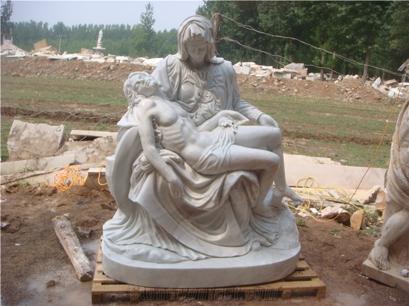White Marble Natural Stone Human Sculptures