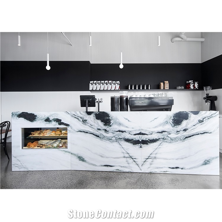 Panda White Marble Kitchen Countertop
