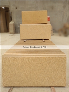 Light Yellow Sandstone Tiles Honed & Bush Hammered
