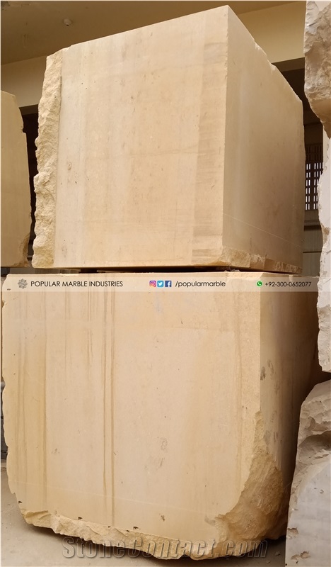 Pakistani Beige Limestone Blocks for Exterior Wall Projects