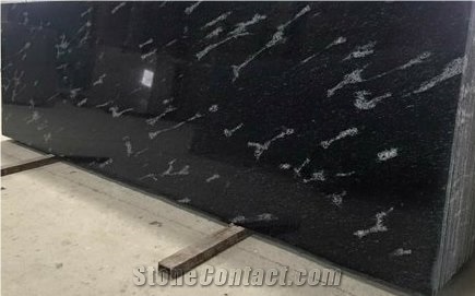 Fish Black Granite Slabs
