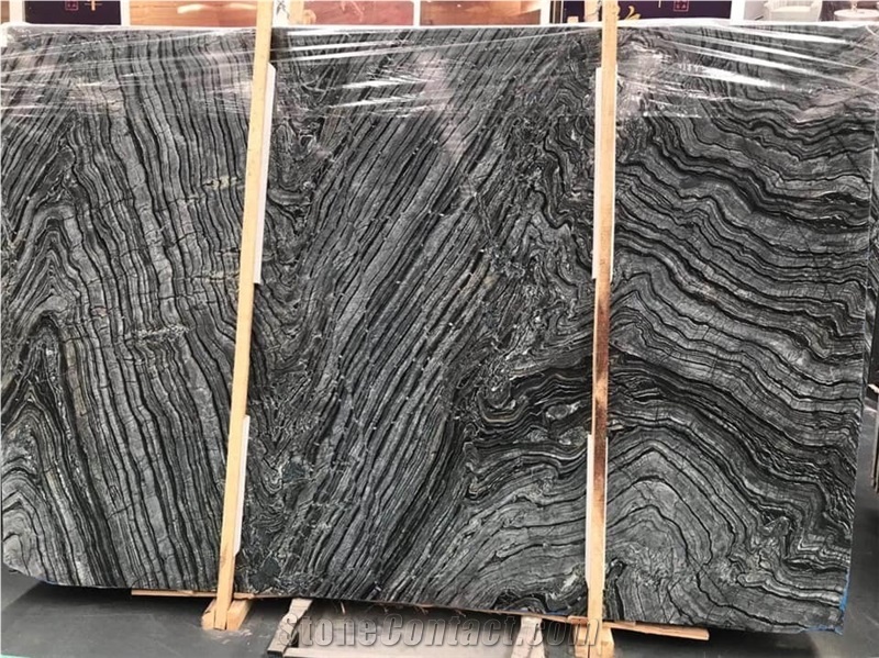 Black Forest/Silver Wave Marble Slabs