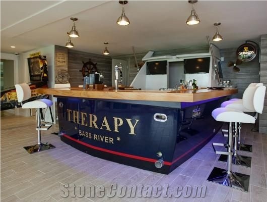 Custom Restaurant Boat Shape Bar Countertops