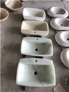 Cheap Price White Yellow and Blue Onyx Sink Basin