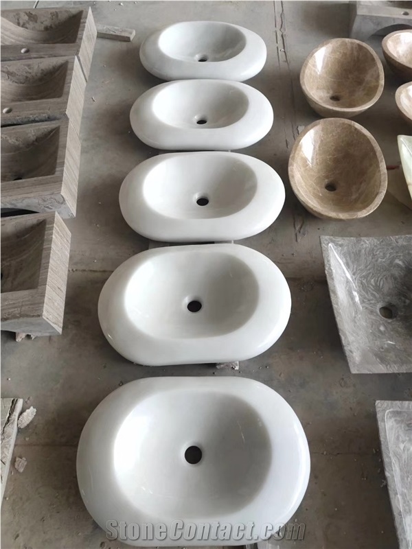 Cheap Price White Yellow and Blue Onyx Sink Basin