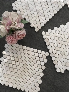 Pure Star Whte Fishbone and Hexagon Design Mosaic