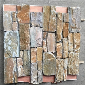 China Golden Loose Slate Stone Veneer Panels