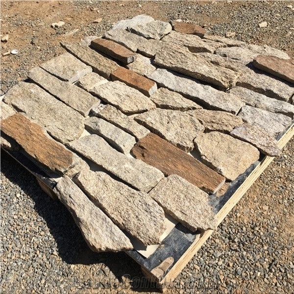 Rusty Stacked Ledge Loose Stone Wall Claddings