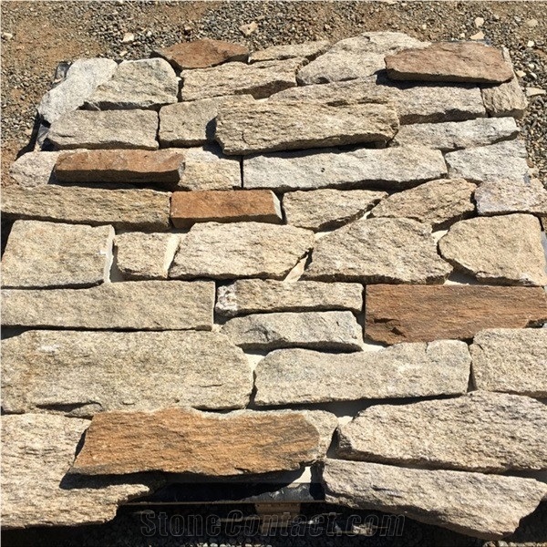 Rusty Stacked Ledge Loose Stone Wall Claddings