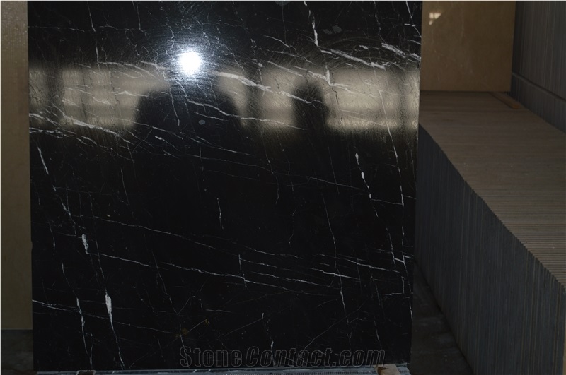 Iran Najafabad Black Marble Slabs Tile Cheap
