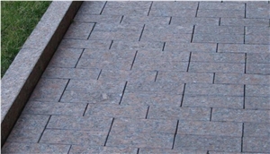 Rosso Santiago Red Granite Flamed Paving Stone
