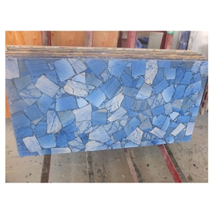 Blue Gemstone Composite Aventurine Quartz Slab