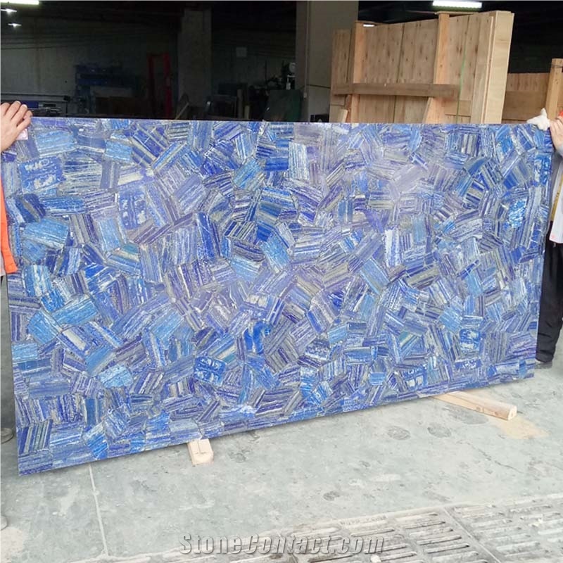 Blue Lapis Lazuli Slab Semiprecious Wall Tile