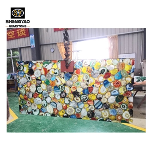 Colourful Mix Agate Semiprecious Stone Tiles And Slab