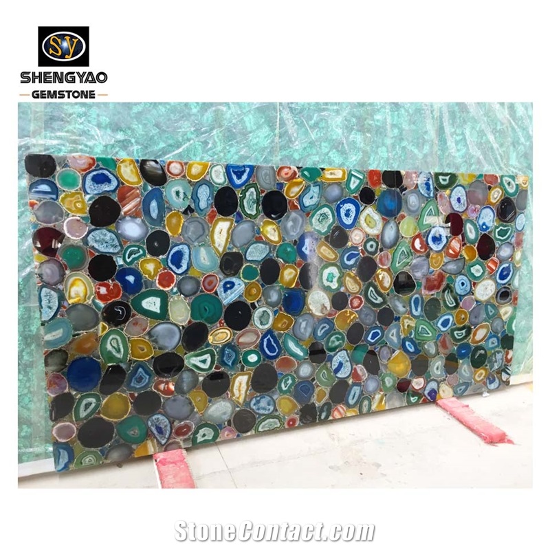 Colourful Semiprecious Stone Slab Mix Agate Slab