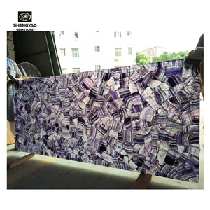 Gemstone Composite Panels Purple Fluorite Big Slab