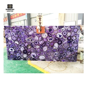 Large Purple Agate Slab Blacklist Semi Precious Stone Wall