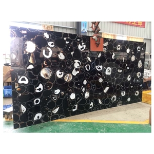 Luxury Gem Composite Black  Gemstone Wall Panels