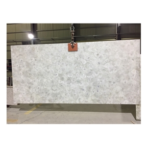 Luxury White Semi Precious Stone Panels Agate Slab