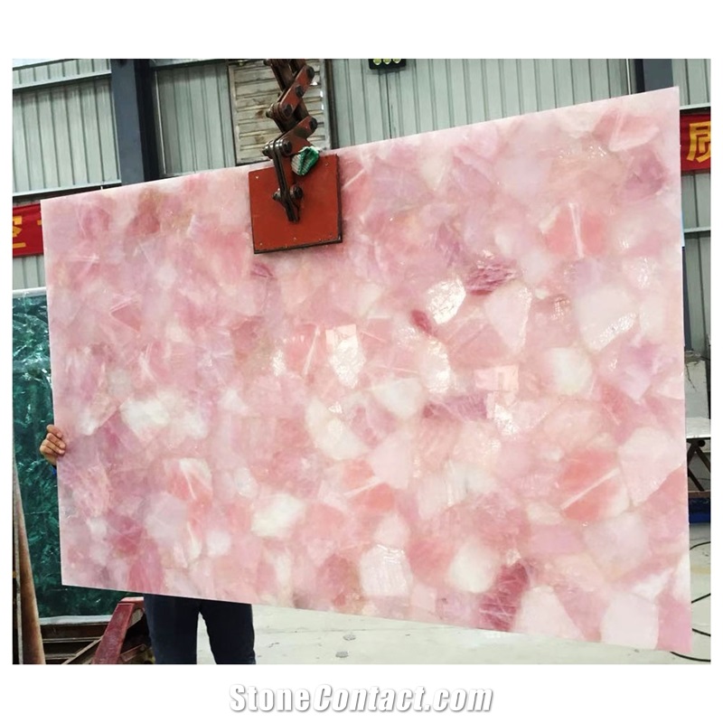 Rose Quartz Slab Semi Precious Stone Panels