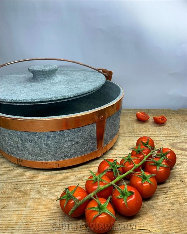 Soapstone Pot - Copper Bound from Italy 
