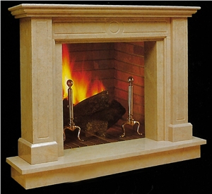 Porto Beige Limestone Fireplace Mantels