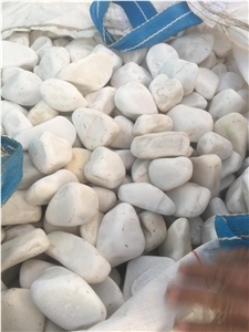Tumbled White Dolomite Marble Pebbles