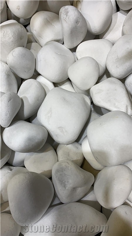 Tumbled White Dolomite Marble Pebbles