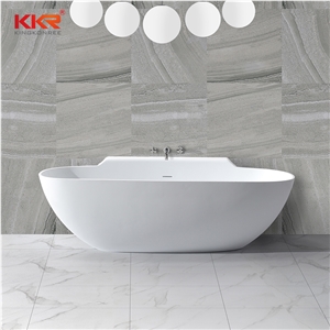 Kkr Solid Surface Stone Bathtub White Bathtub